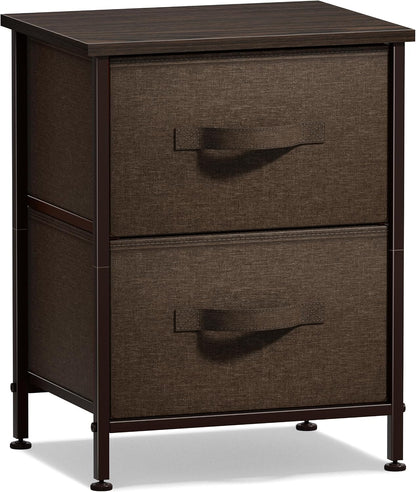 Nightstand, 5-Drawer Tall Chest for Bedroom, Wood Top (Gray Wood)