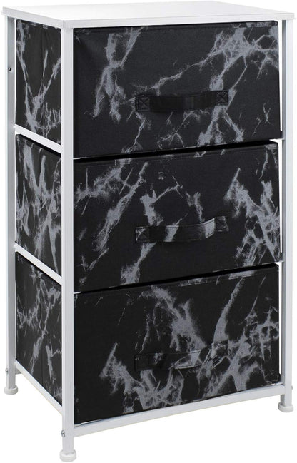 Nightstand, 5-Drawer Tall Chest for Bedroom, Wood Top (Gray Wood)