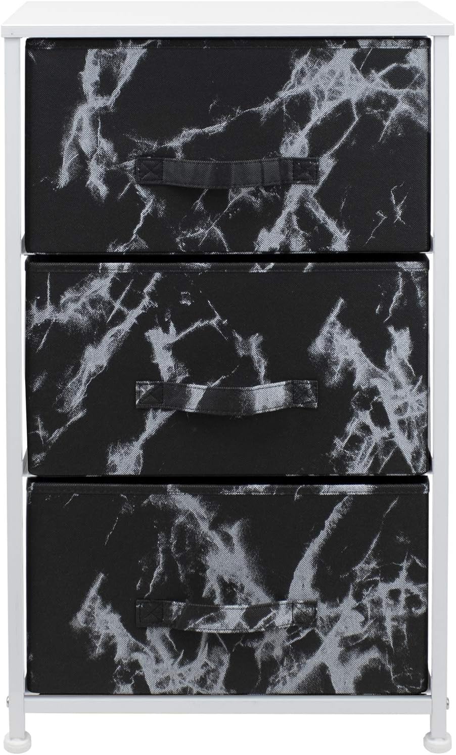 Nightstand, 5-Drawer Tall Chest for Bedroom, Wood Top (Gray Wood)