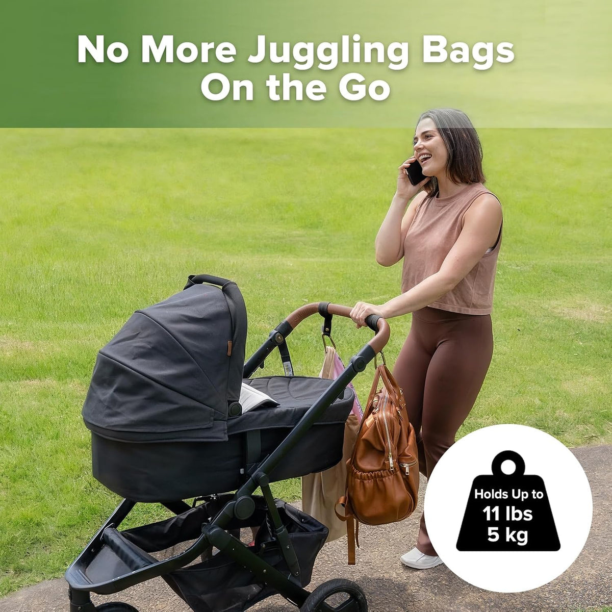 Baby Stroller Hooks for Bags, Black(2 Pack)- Simple to Use, Non-Slip