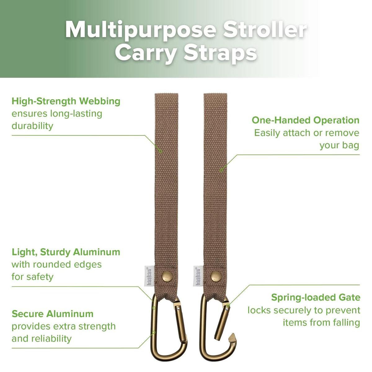 Baby Stroller Hooks for Bags, Black(2 Pack)- Simple to Use, Non-Slip