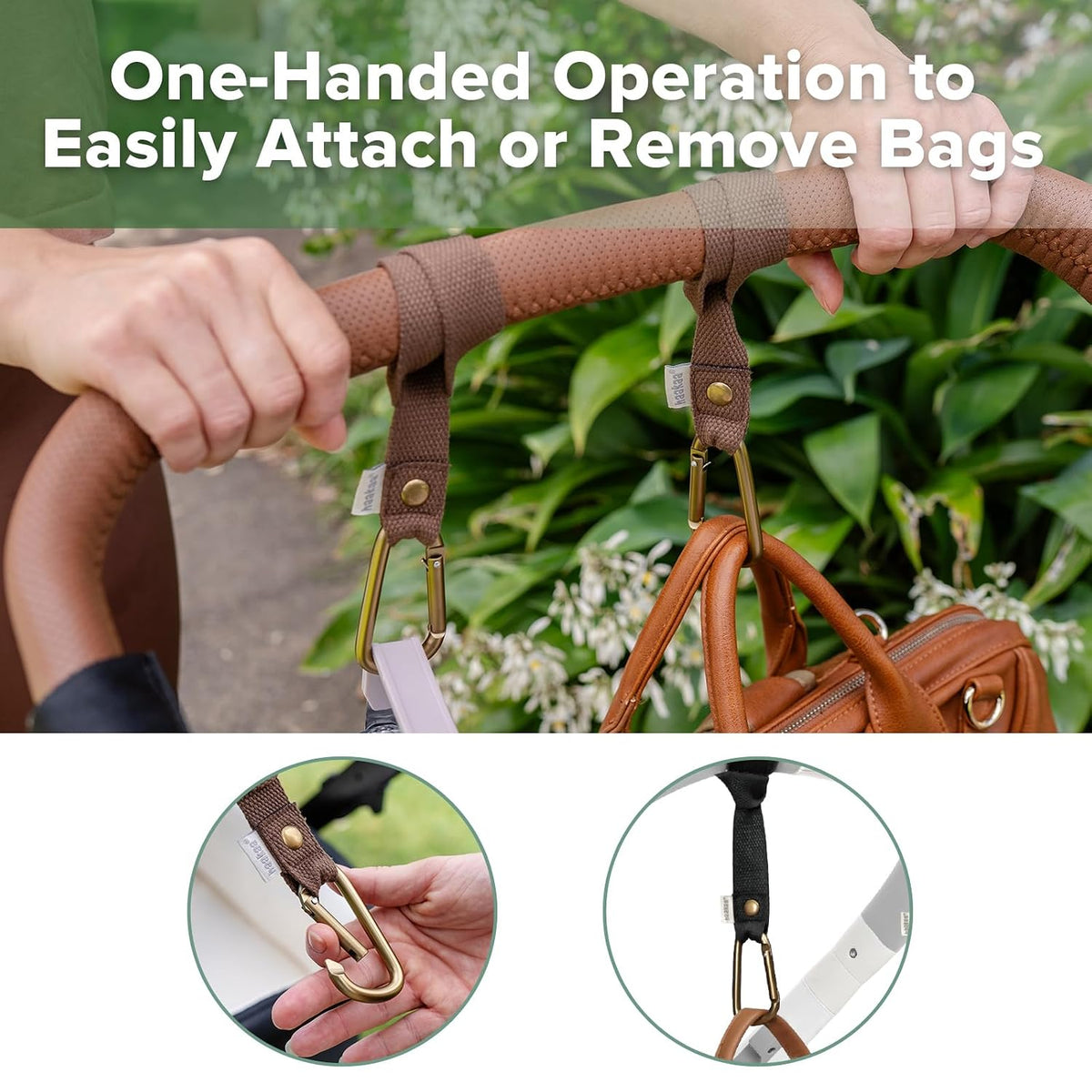 Baby Stroller Hooks for Bags, Black(2 Pack)- Simple to Use, Non-Slip