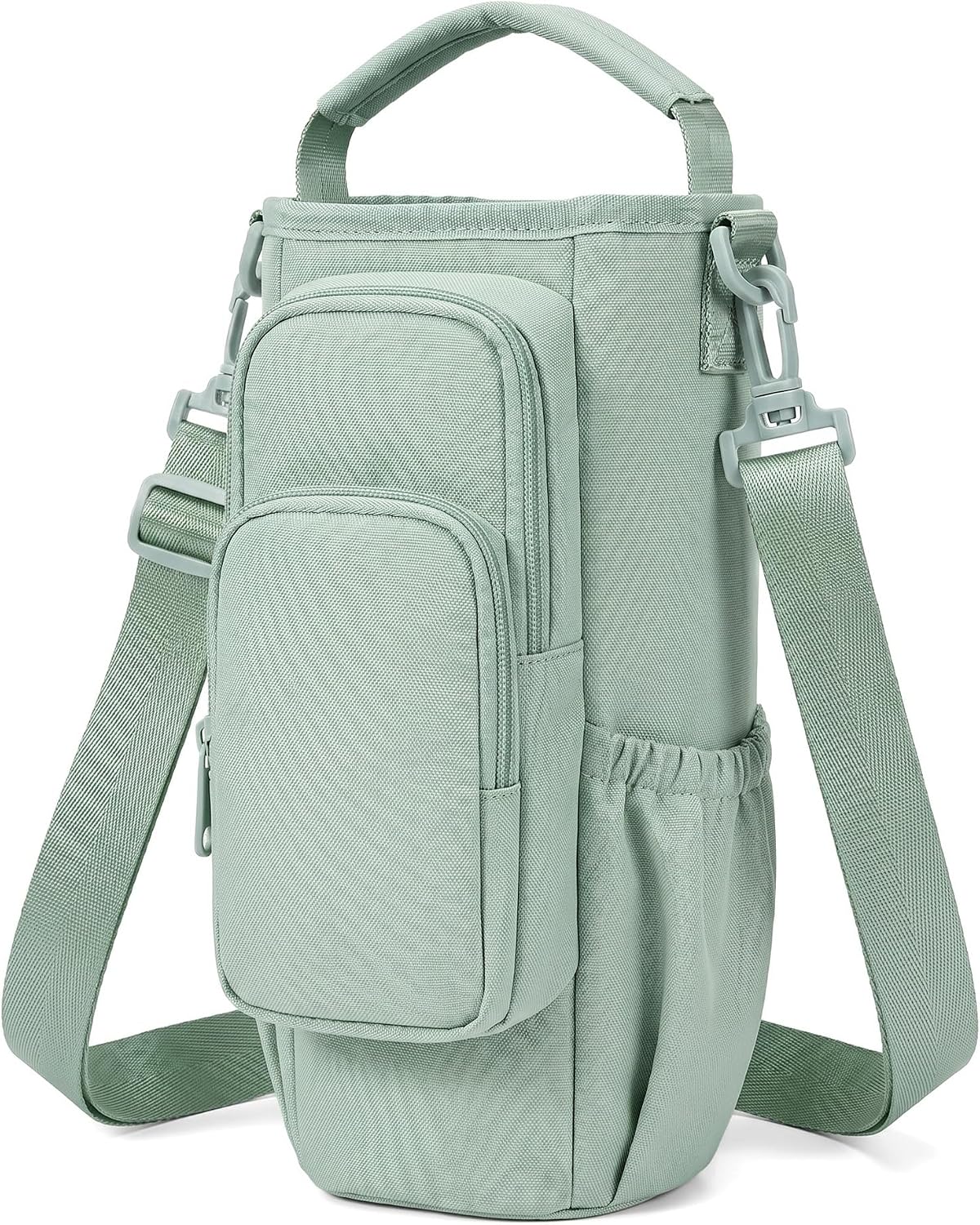 Insulated Crossbody Cup Holder Bag with Adjustable Strap - Perfect for Walking, Hiking, and Outdoor Adventures Green