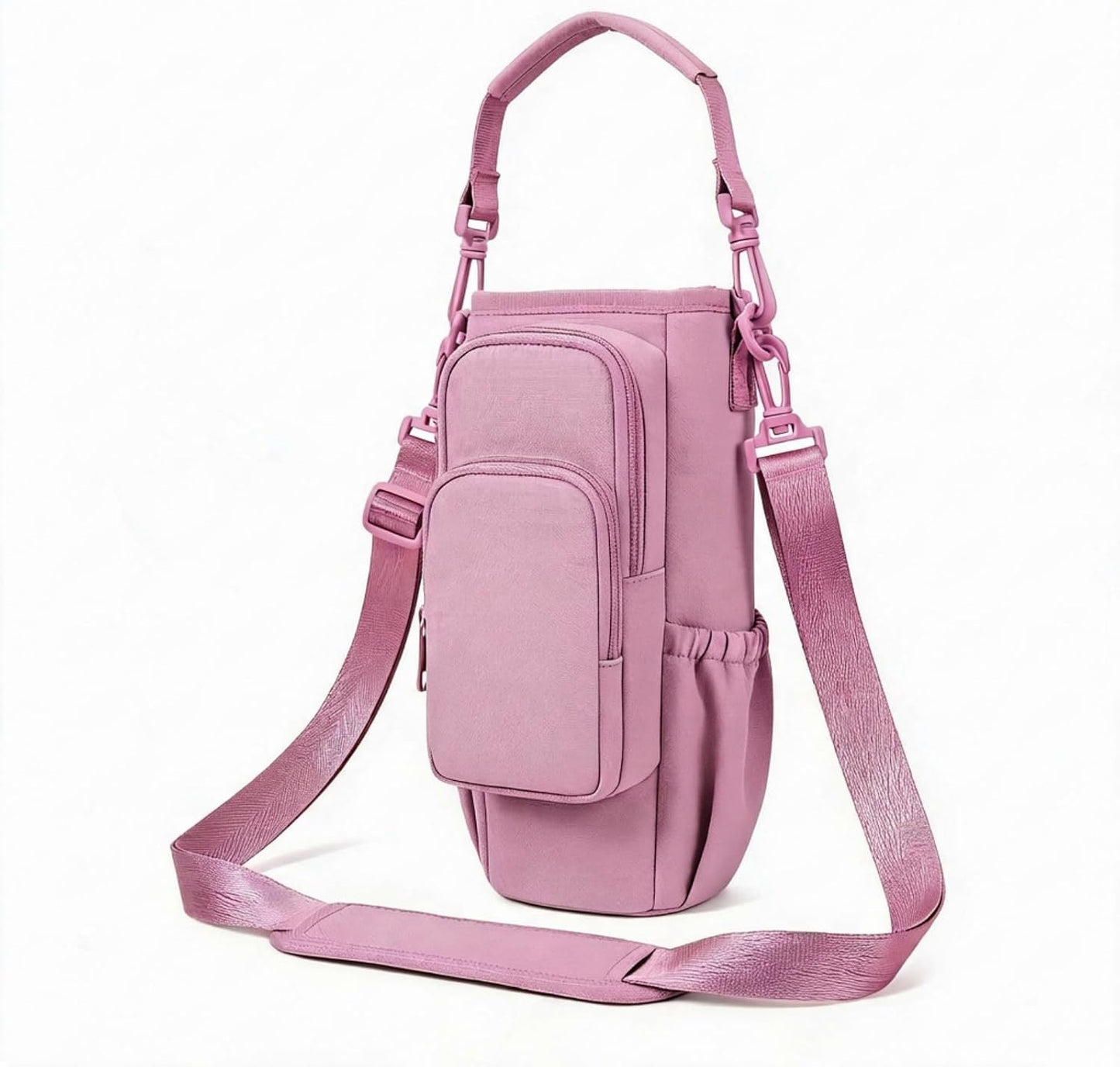 Insulated Crossbody Cup Holder Bag with Adjustable Strap - Perfect for Walking, Hiking, and Outdoor Adventures Green