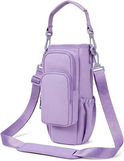 Insulated Crossbody Cup Holder Bag with Adjustable Strap - Perfect for Walking, Hiking, and Outdoor Adventures Green