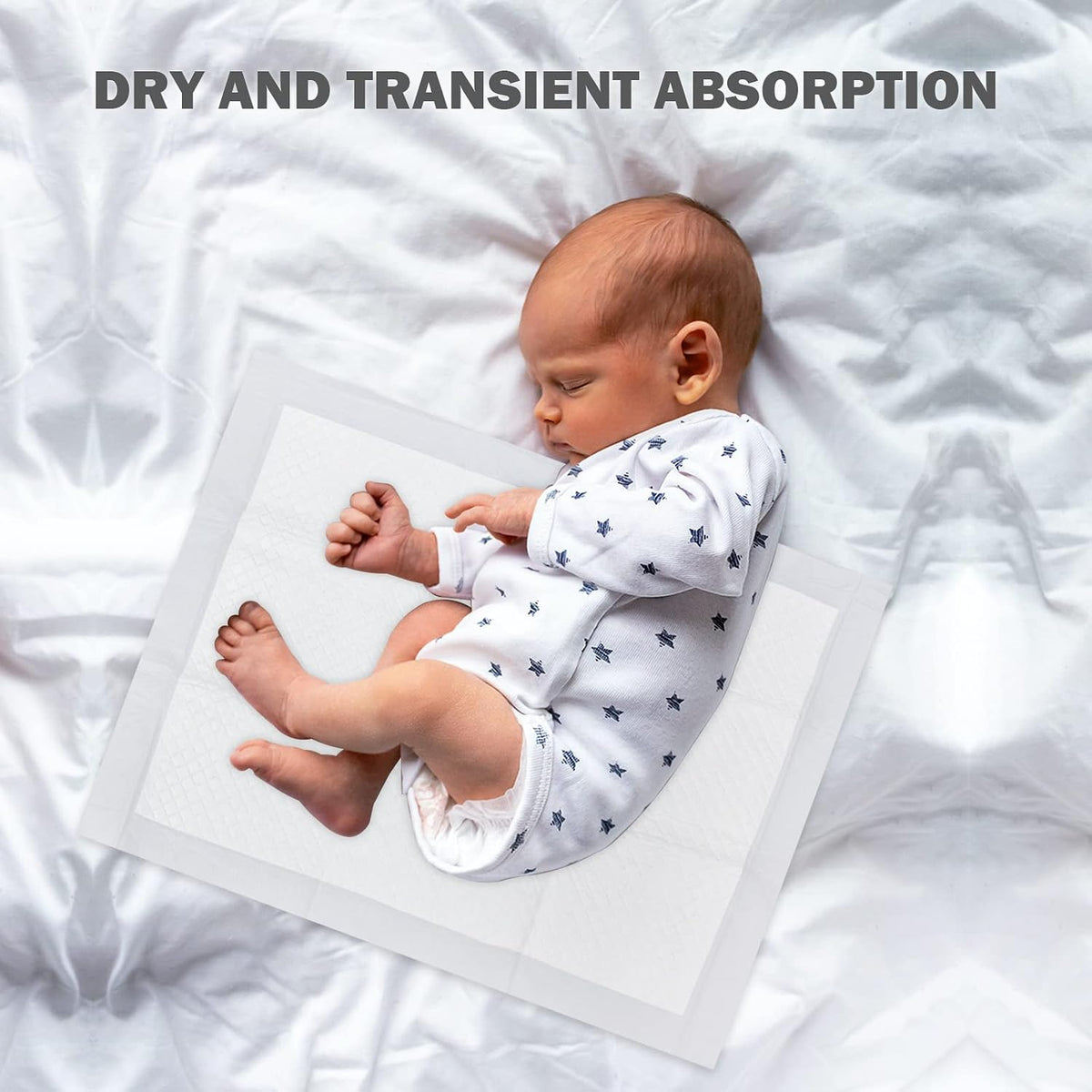 Disposable Changing Pad Liners for Baby 17 x 13 Inches (50 Pack) Waterproof Underpads Soft Non-Woven Fabric Breathable Changing Pad for Changing Table - White