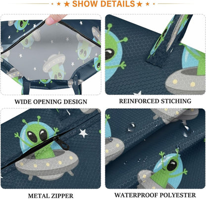 Aliens Spaceships Waterproof Travel Laundry Bag Washable 2 Packs