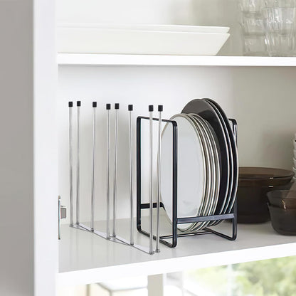 2 Pcs Foldable Bottle Drying Rack Stainless Steel Plastic Bag Drying Racks with Silicone Caps 8 Poles Space-Saving Countertop Organizer Dryer Rack for Cup Water Bottles Dish Plate Bag