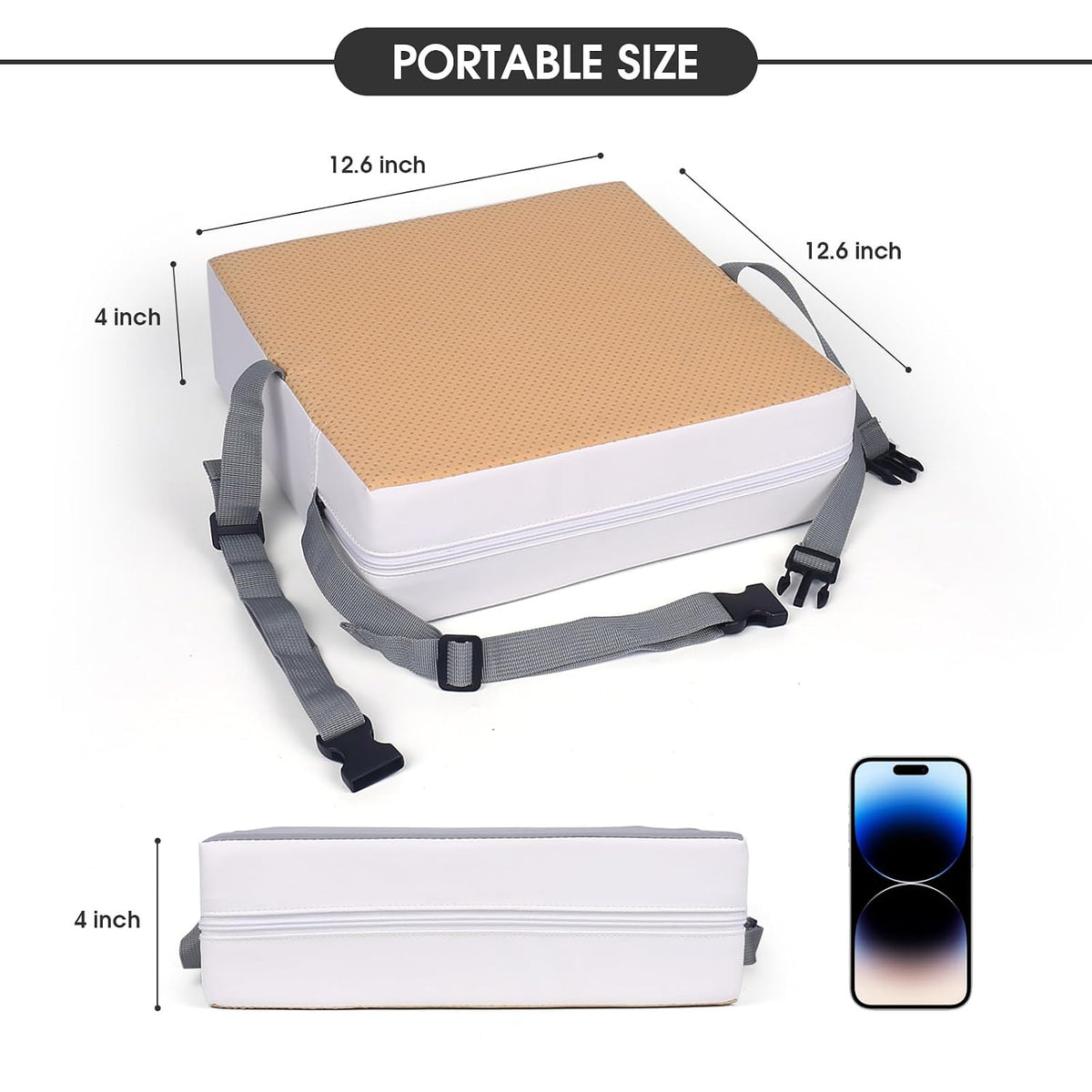 Toddler Booster Seat for Dining Table,PU Waterproof Kids Booster Seat for Table with Adjustable Straps,Non-Slip Bottom Booster Cushion for Kitchen Chair