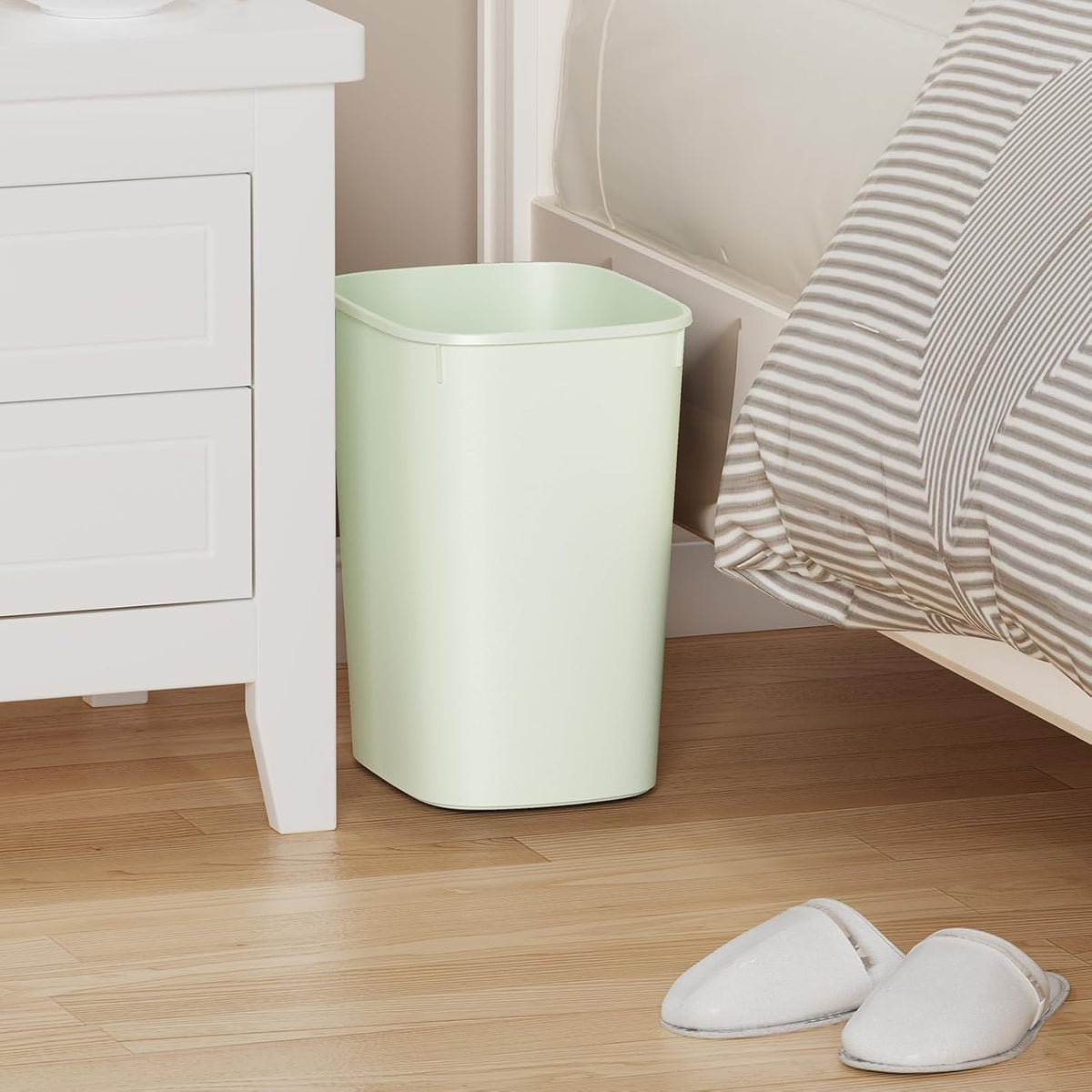 CEROELDA Bathroom Trash Can with Lid, 10L/2.6 Gal Small Garbage Can with Press Top Lid, Slim Plastic Waste Basket for Toilet, Office, Bedroom (Muti 1)