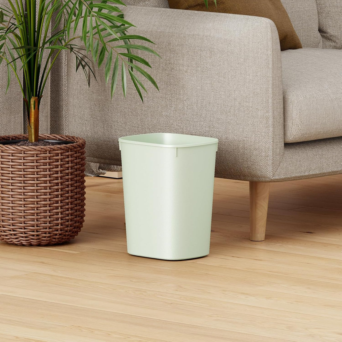 CEROELDA Bathroom Trash Can with Lid, 10L/2.6 Gal Small Garbage Can with Press Top Lid, Slim Plastic Waste Basket for Toilet, Office, Bedroom (Muti 1)