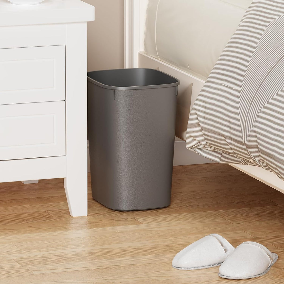 CEROELDA Bathroom Trash Can with Lid, 10L/2.6 Gal Small Garbage Can with Press Top Lid, Slim Plastic Waste Basket for Toilet, Office, Bedroom (Muti 1)