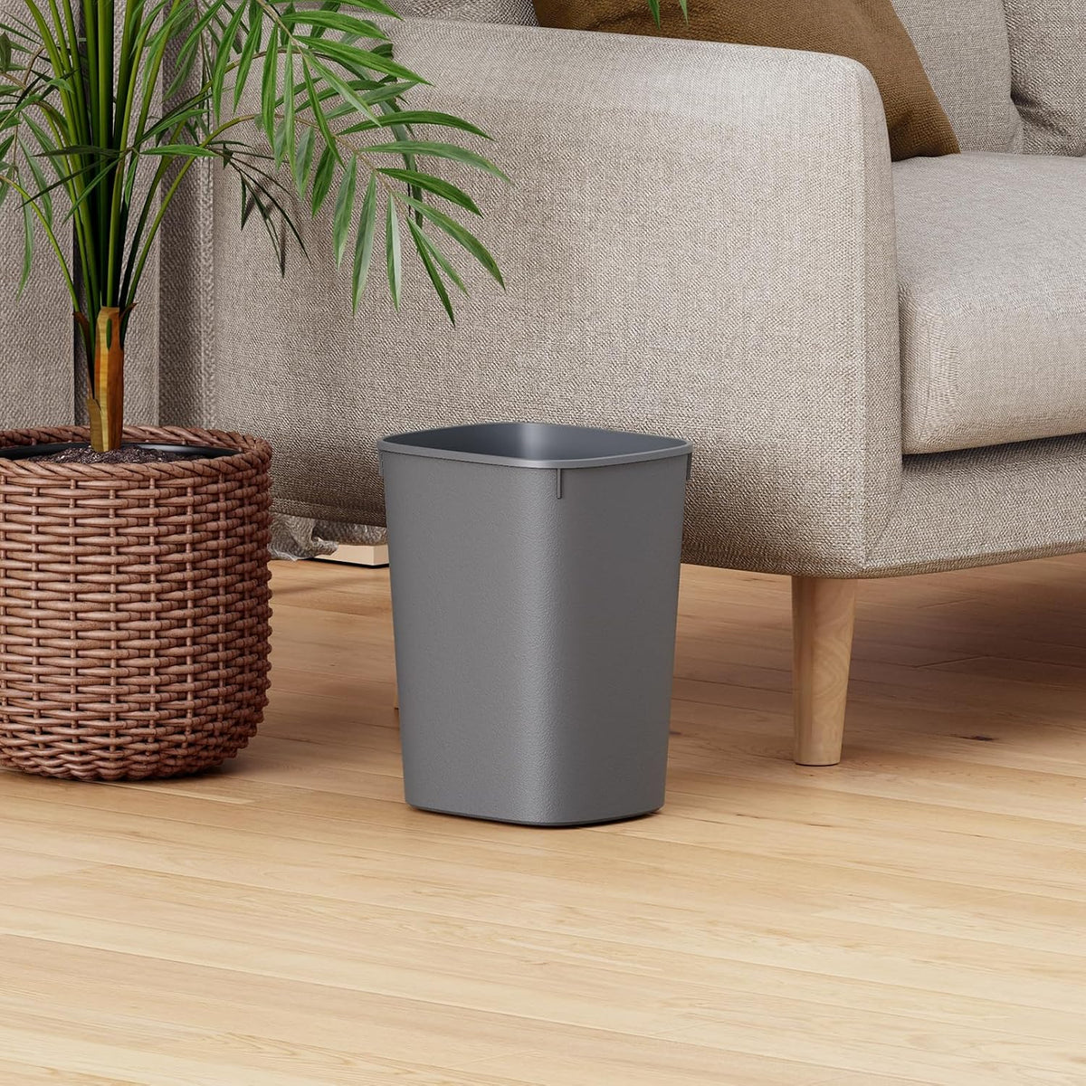 CEROELDA Bathroom Trash Can with Lid, 10L/2.6 Gal Small Garbage Can with Press Top Lid, Slim Plastic Waste Basket for Toilet, Office, Bedroom (Muti 1)