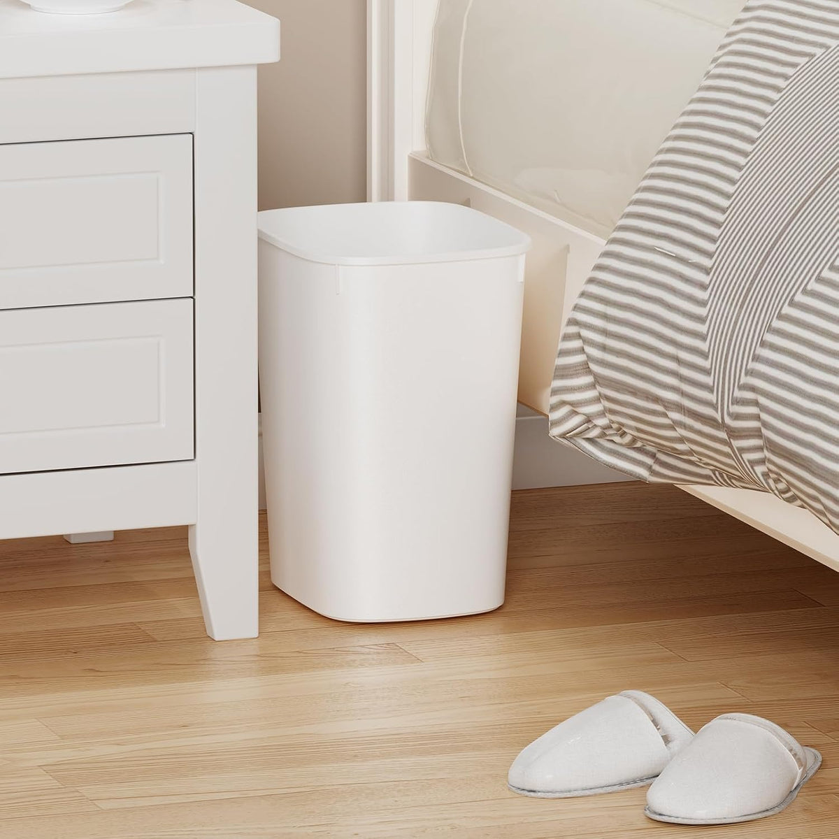 CEROELDA Bathroom Trash Can with Lid, 10L/2.6 Gal Small Garbage Can with Press Top Lid, Slim Plastic Waste Basket for Toilet, Office, Bedroom (Muti 1)
