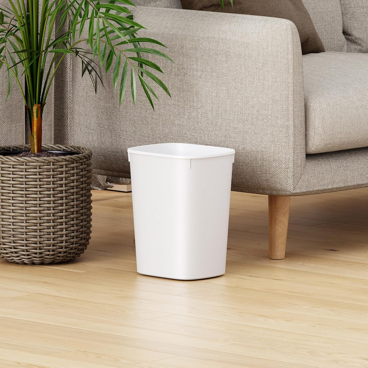 CEROELDA Bathroom Trash Can with Lid, 10L/2.6 Gal Small Garbage Can with Press Top Lid, Slim Plastic Waste Basket for Toilet, Office, Bedroom (Muti 1)