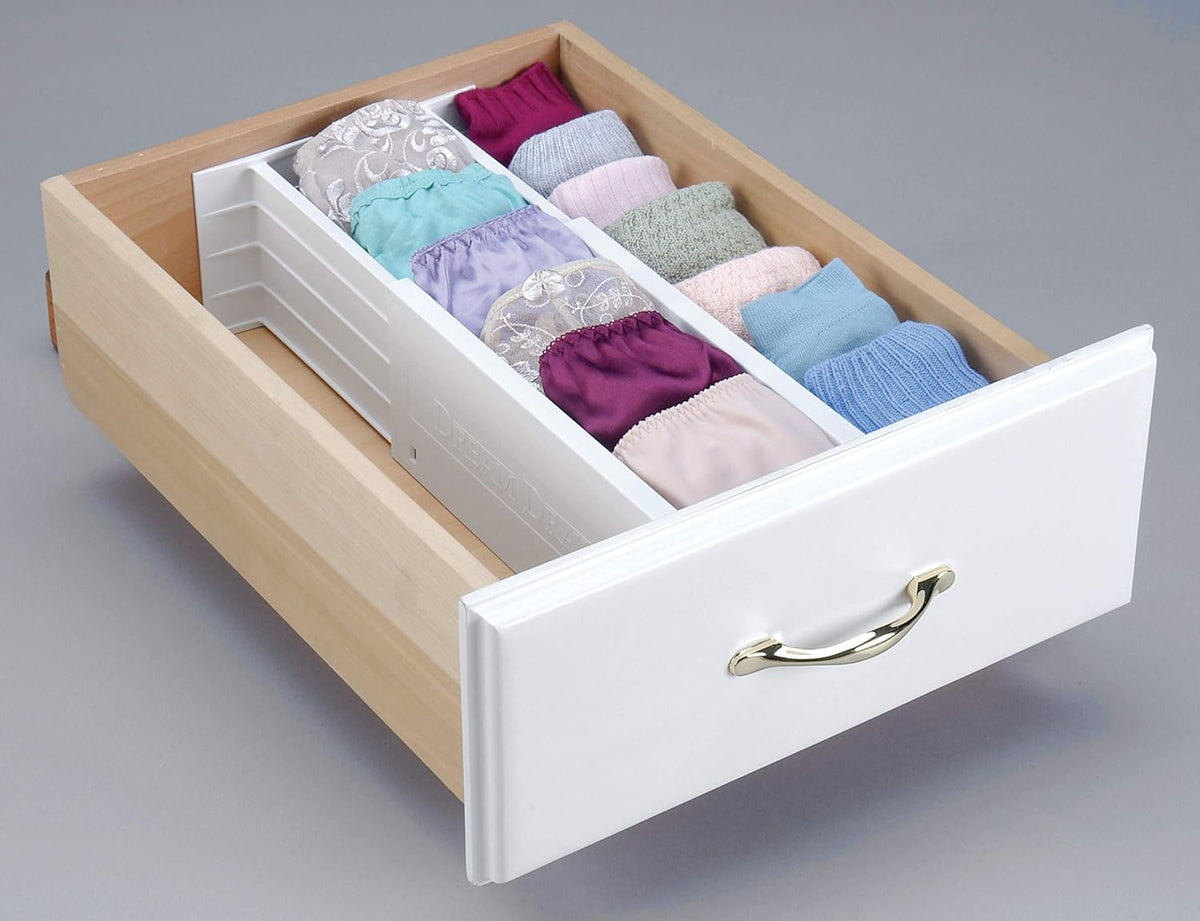 Dresser Drawer Dividers, 4 Pk + 3 Cross Dividers, 4.5" Deep