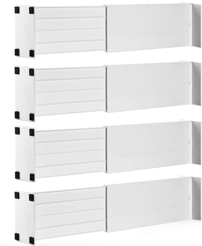 Dresser Drawer Dividers, 4 Pk + 3 Cross Dividers, 4.5" Deep