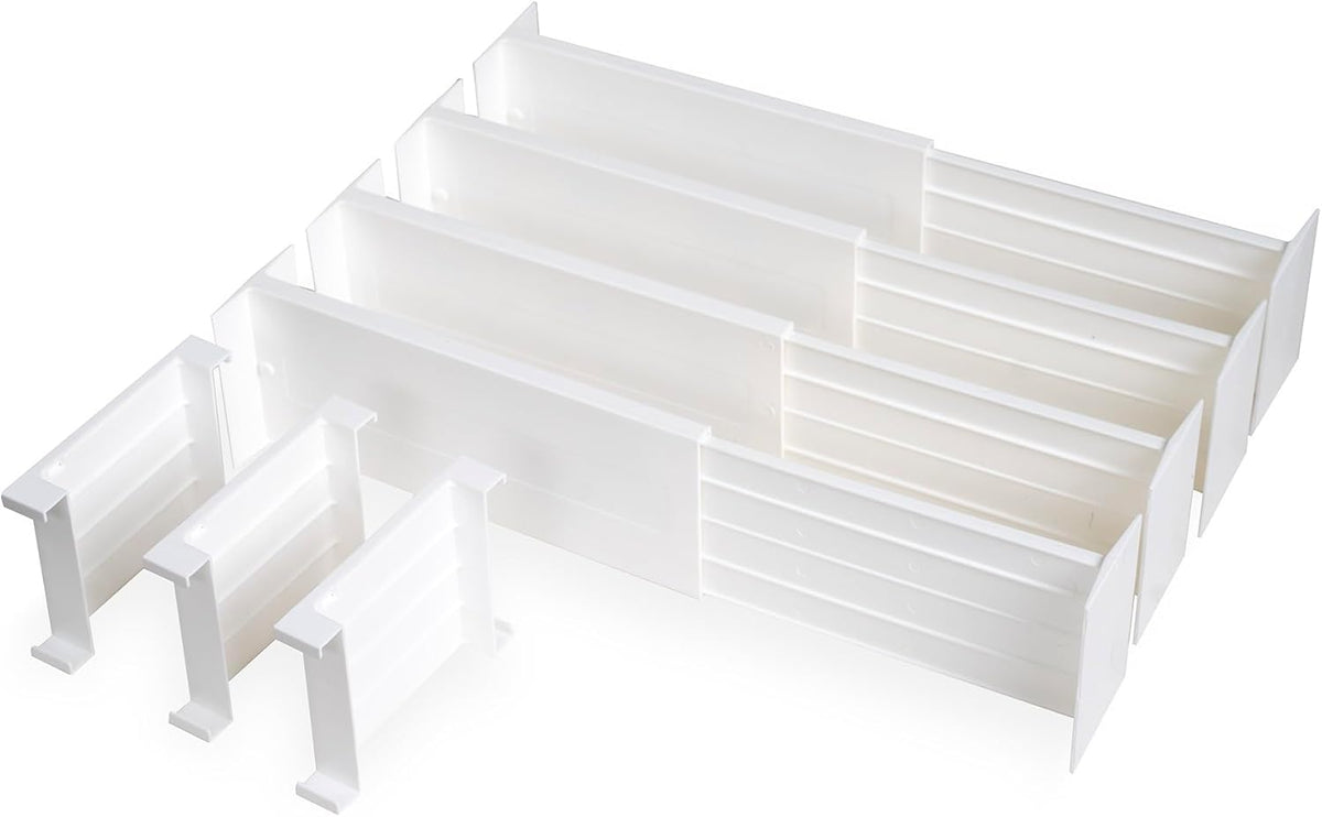 Dresser Drawer Dividers, 4 Pk + 3 Cross Dividers, 4.5" Deep