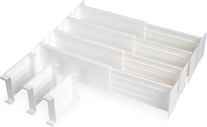Dresser Drawer Dividers, 4 Pk + 3 Cross Dividers, 4.5" Deep