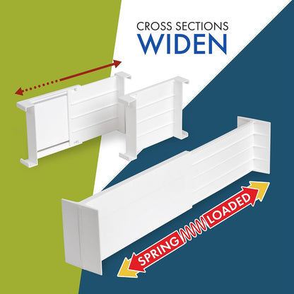 Dresser Drawer Dividers, 4 Pk + 3 Cross Dividers, 4.5" Deep