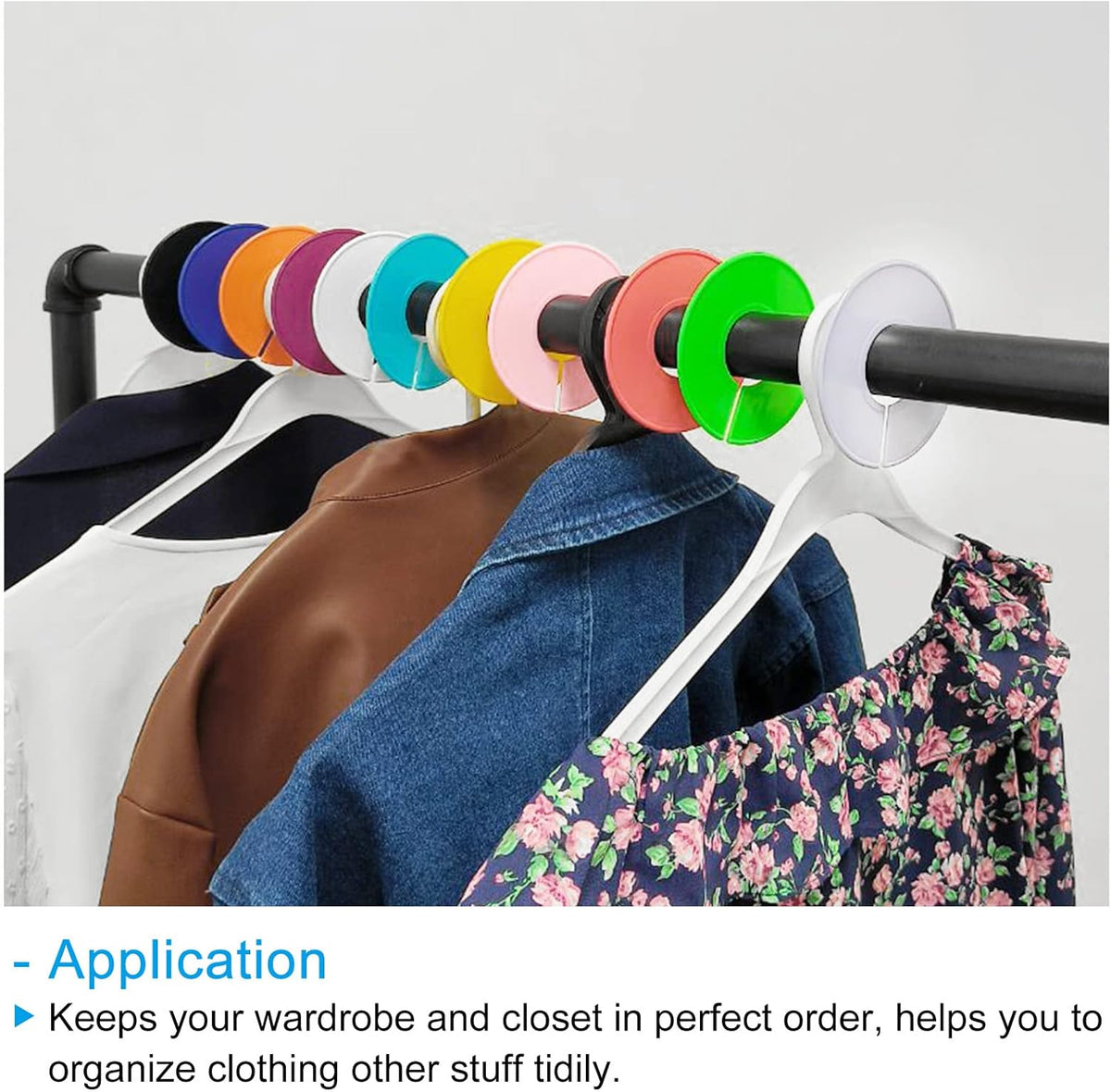 Clothes Dividers, 6 Pack Closet Clothing Rack Size Dividers Blank Labels Sorting Round Separator for Closet, Pink