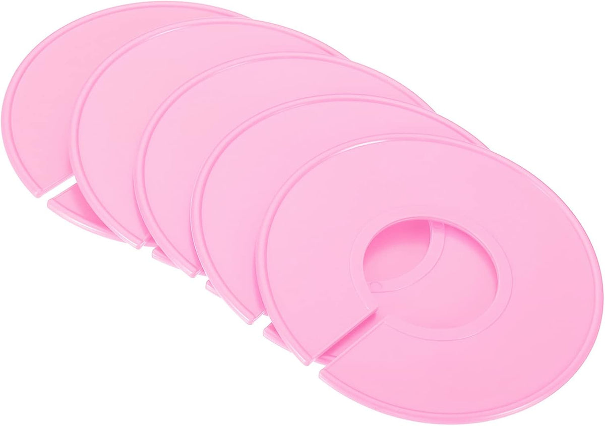 Clothes Dividers, 6 Pack Closet Clothing Rack Size Dividers Blank Labels Sorting Round Separator for Closet, Pink