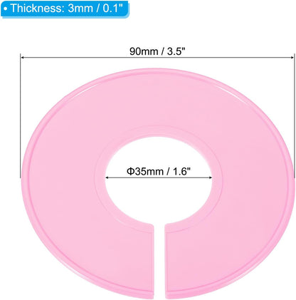 Clothes Dividers, 6 Pack Closet Clothing Rack Size Dividers Blank Labels Sorting Round Separator for Closet, Pink