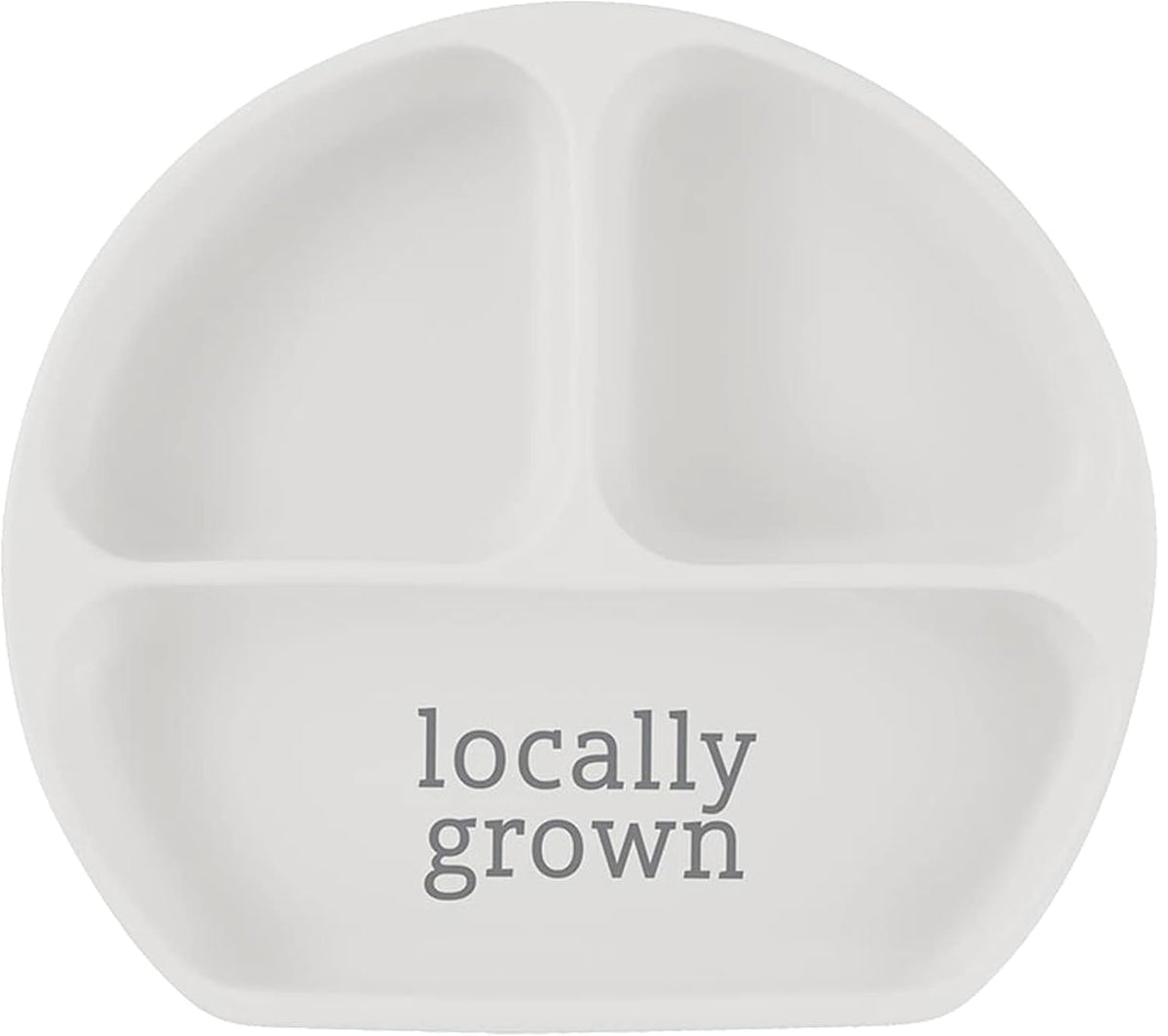 Silicone Plate - Non-Slip and Stain Resistant Sectioned Plate for Babies and Toddlers, 8-Inch Diameter, Locally Grown