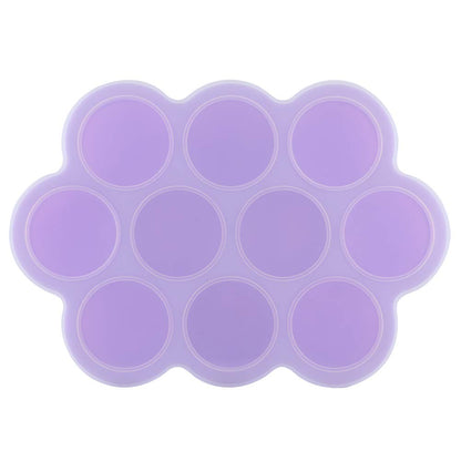 Silicone Food Freezer Tray, 10 Holes Reusable Container with Lid for Homemade Baby Food Baking Storage, Food Grade Silicone, Dishwasher Safe, Microwave Oven Safe (Blue)