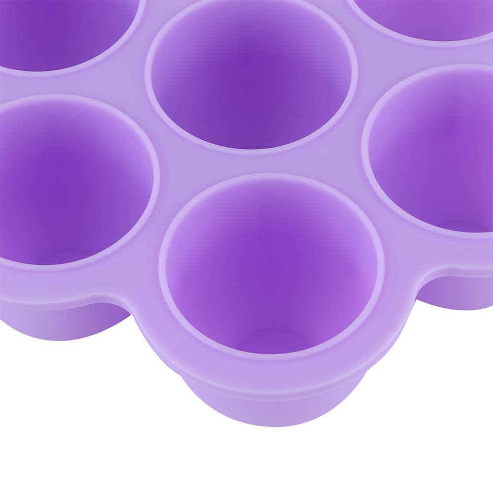 Silicone Food Freezer Tray, 10 Holes Reusable Container with Lid for Homemade Baby Food Baking Storage, Food Grade Silicone, Dishwasher Safe, Microwave Oven Safe (Blue)