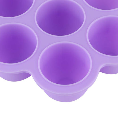 Silicone Food Freezer Tray, 10 Holes Reusable Container with Lid for Homemade Baby Food Baking Storage, Food Grade Silicone, Dishwasher Safe, Microwave Oven Safe (Blue)