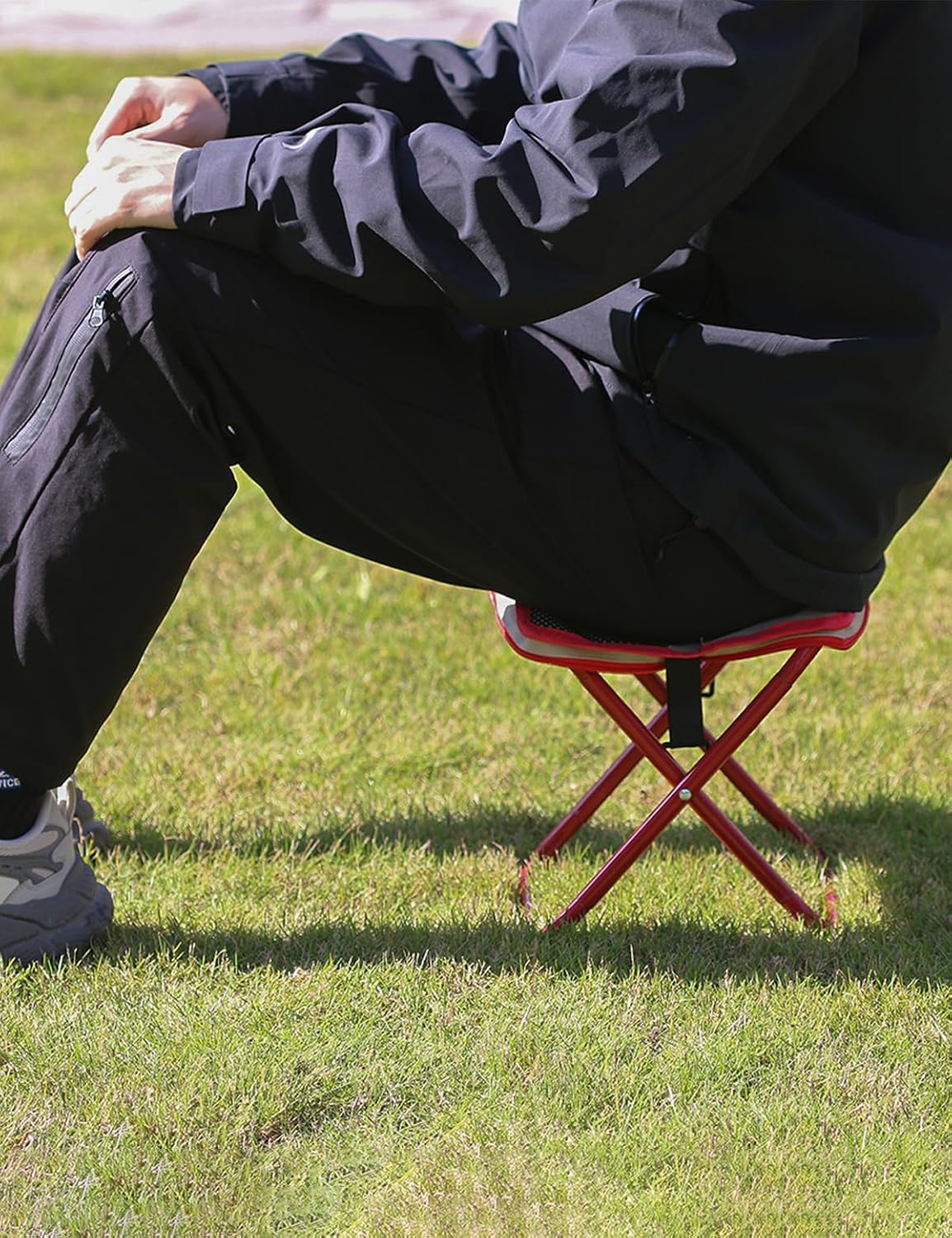 Mini 2-in-1 Folding Stool, Crossbody Bag Chair, Steel Oxford Seat