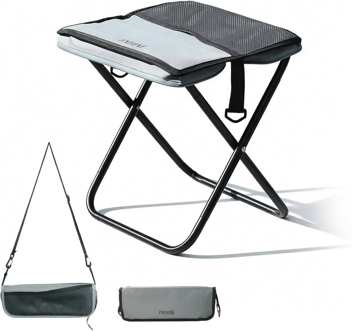 Mini 2-in-1 Folding Stool, Crossbody Bag Chair, Steel Oxford Seat