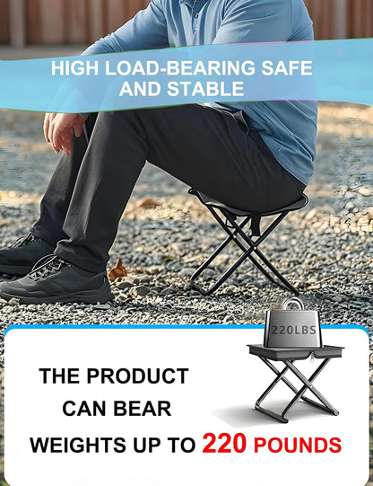 Mini 2-in-1 Folding Stool, Crossbody Bag Chair, Steel Oxford Seat