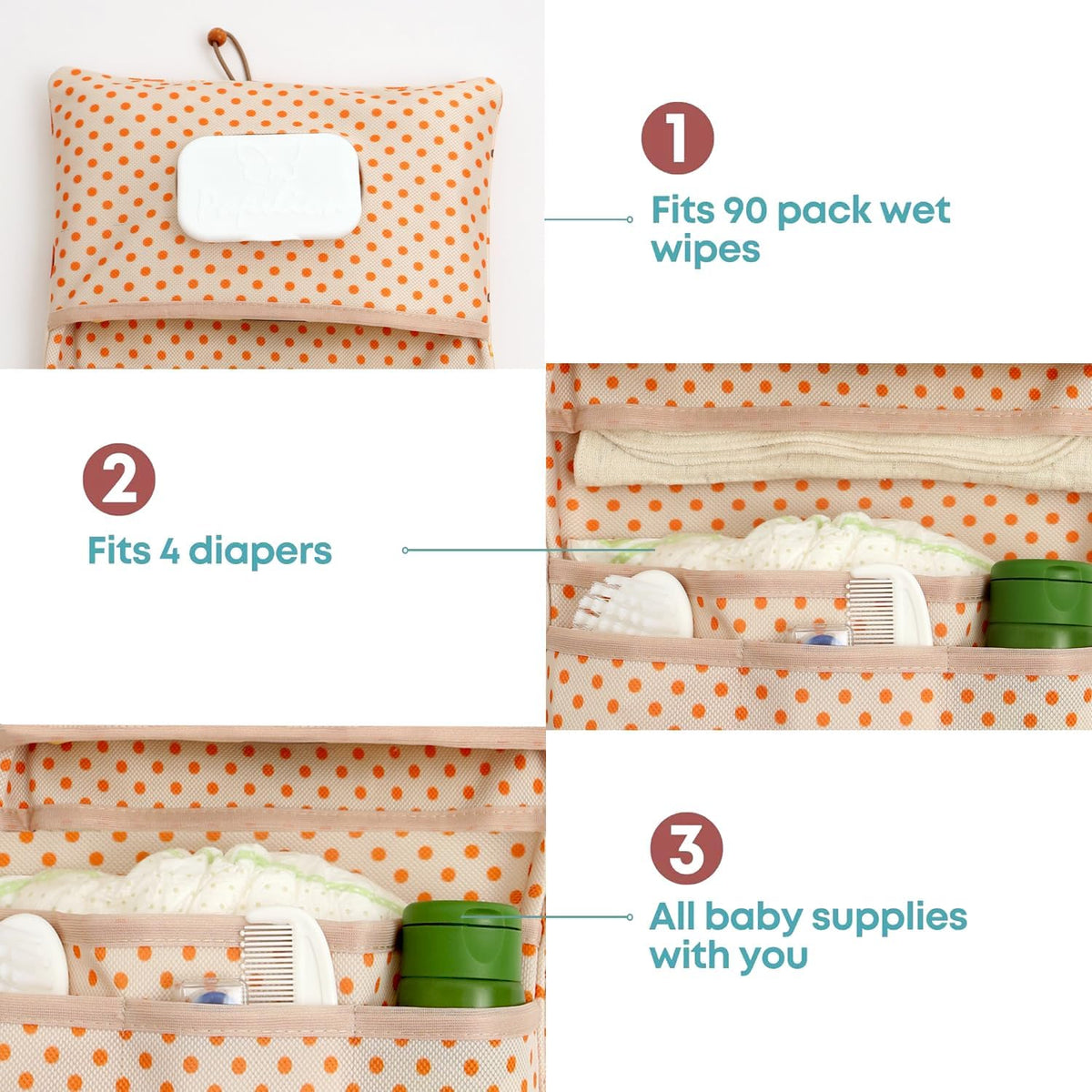 HAMUR Baby Diaper Bag Organizer – Compact & Foldable Stroller Pouch for Newborn Essentials | Travel-Friendly | Fits Boys & Girls (Halloween)