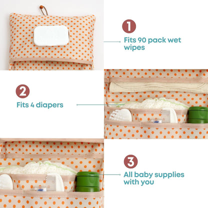 HAMUR Baby Diaper Bag Organizer – Compact & Foldable Stroller Pouch for Newborn Essentials | Travel-Friendly | Fits Boys & Girls (Halloween)