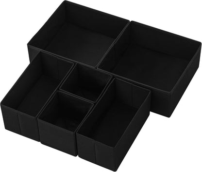 6 Pack Drawer Organizers for Clothing, Dresser Drawer Organizer Clothes, Fabric Foldable Closet Organizers and Storage Basket Bins for Clothes, Underwear, Bras, Socks (Pink)