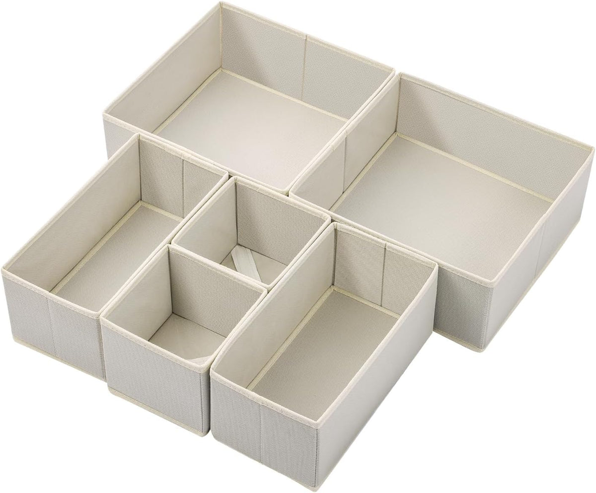 6 Pack Drawer Organizers for Clothing, Dresser Drawer Organizer Clothes, Fabric Foldable Closet Organizers and Storage Basket Bins for Clothes, Underwear, Bras, Socks (Pink)