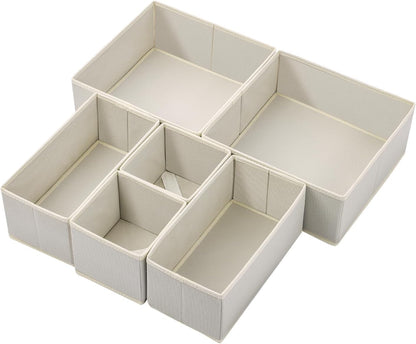 6 Pack Drawer Organizers for Clothing, Dresser Drawer Organizer Clothes, Fabric Foldable Closet Organizers and Storage Basket Bins for Clothes, Underwear, Bras, Socks (Pink)