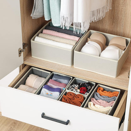 6 Pack Drawer Organizers for Clothing, Dresser Drawer Organizer Clothes, Fabric Foldable Closet Organizers and Storage Basket Bins for Clothes, Underwear, Bras, Socks (Pink)
