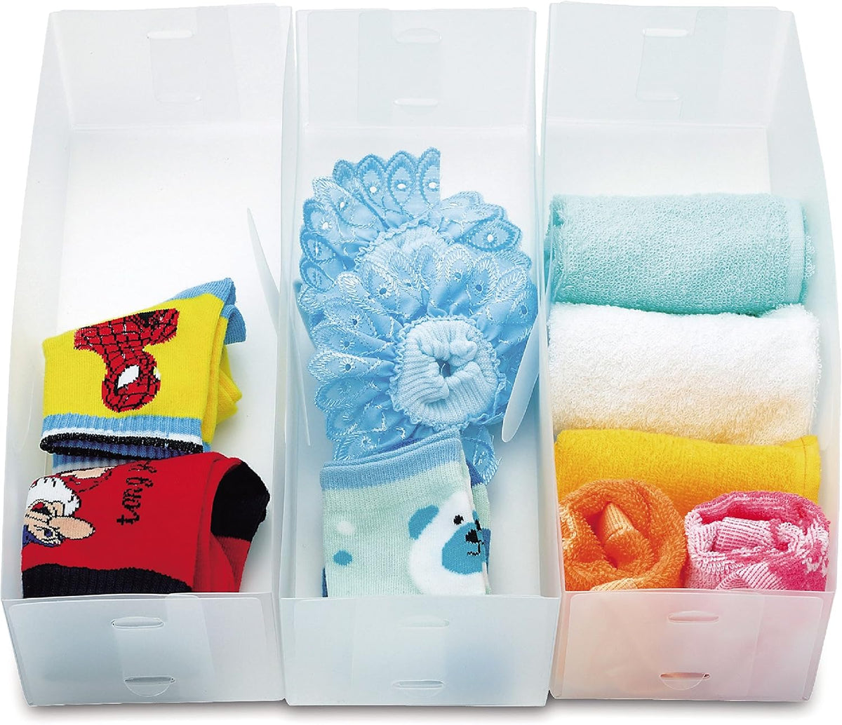 Closet Drawer Organizer for Underwear, Socks, Bras, Ties, Scarves, Foldable Dresser Storage Boxes (Small Drawer Organizers, Set of 3)