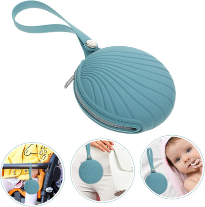 Adorable Organizer Bag Soft Zipper Silicone Case for Pacifiers Toys Napkins Clip Holder for Stroller Diaper Bag