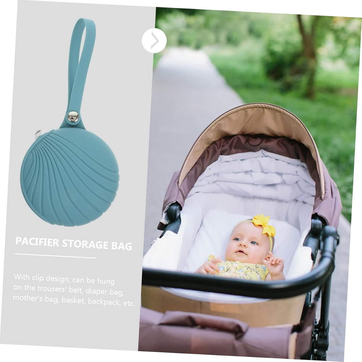 Adorable Organizer Bag Soft Zipper Silicone Case for Pacifiers Toys Napkins Clip Holder for Stroller Diaper Bag