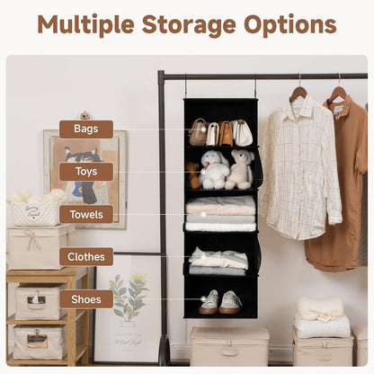 Hanging Closet Organizer for Small Closets, 5 Shelf