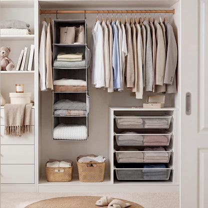 Hanging Closet Organizer for Small Closets, 5 Shelf