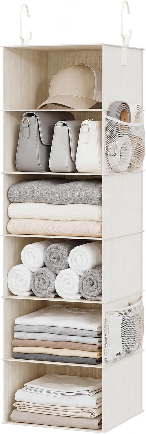 Hanging Closet Organizer for Small Closets, 5 Shelf