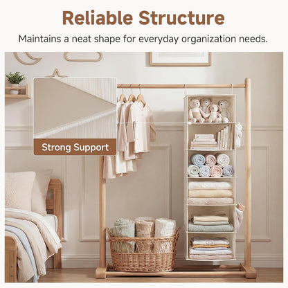 Hanging Closet Organizer for Small Closets, 5 Shelf
