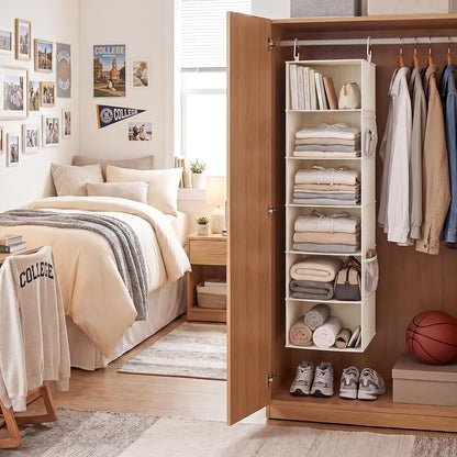 Hanging Closet Organizer for Small Closets, 5 Shelf