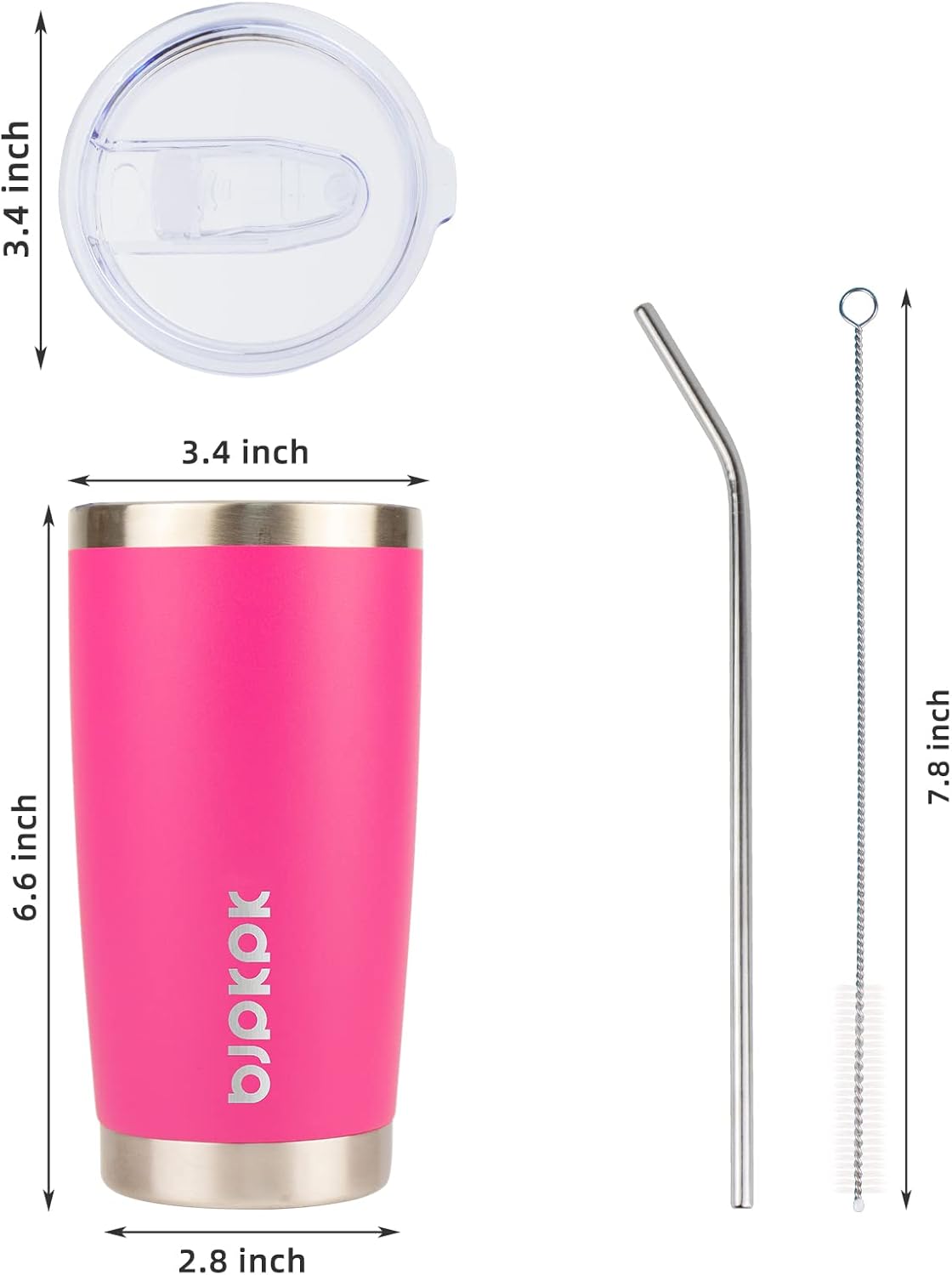 20oz Coffee Tumbler with Lid & Straw, Insulated Stainless Steel Mug | Double Wall Vacuum, Keeps Hot/Cold, BPA Free, Leak Proof, Iced Coffee Cup Fit Car Holder, Travel & Beach, Turquoise - Colors B