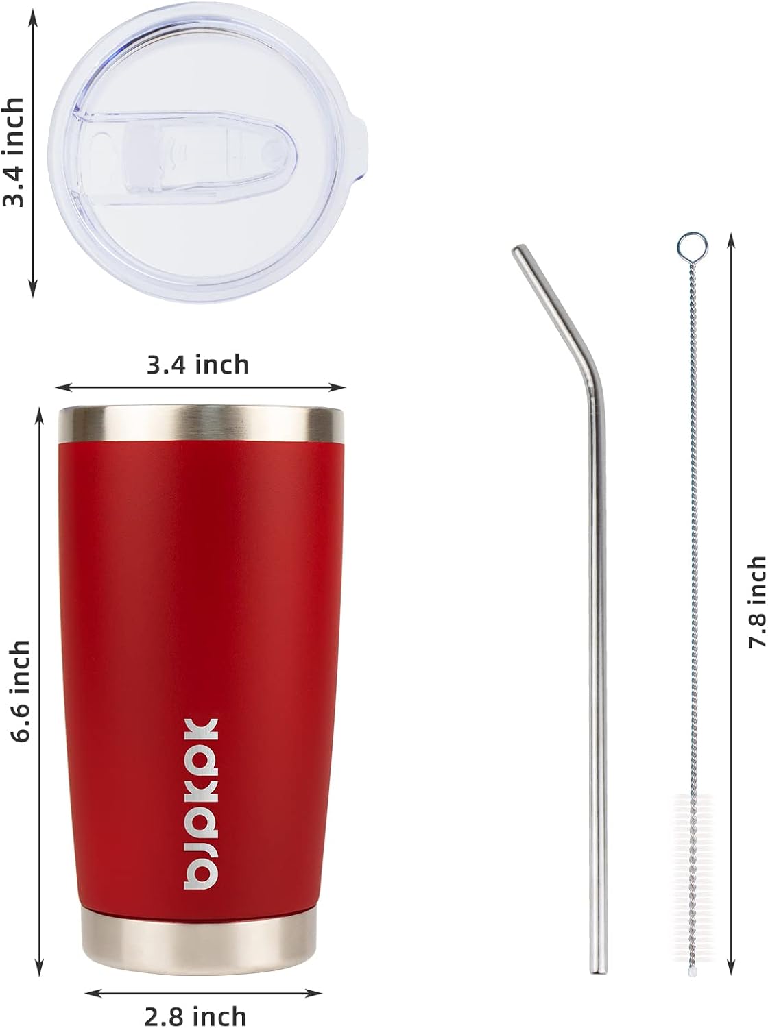 20oz Coffee Tumbler with Lid & Straw, Insulated Stainless Steel Mug | Double Wall Vacuum, Keeps Hot/Cold, BPA Free, Leak Proof, Iced Coffee Cup Fit Car Holder, Travel & Beach, Turquoise - Colors B